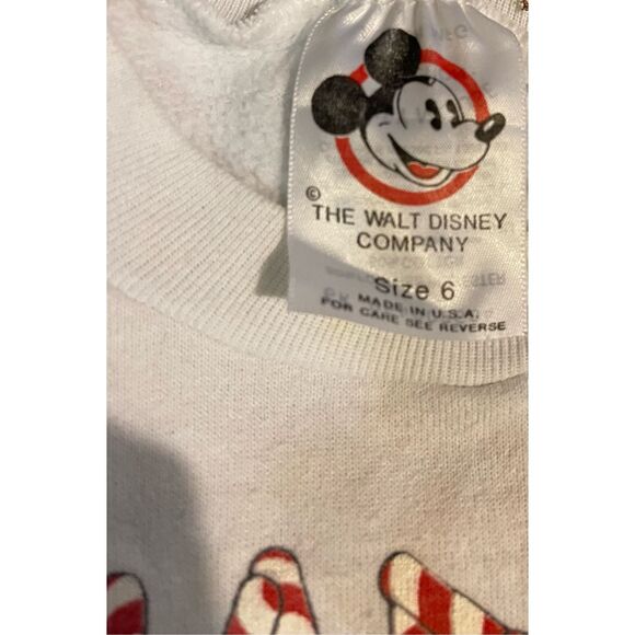 Vintage The Walt Disney Company Youth Mickey Mouse Doublesided Christmas Sweatsh - Picture 5 of 8